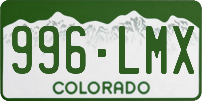 CO license plate 996LMX