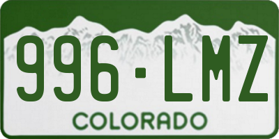 CO license plate 996LMZ