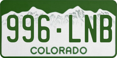 CO license plate 996LNB