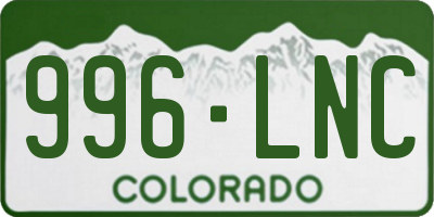 CO license plate 996LNC