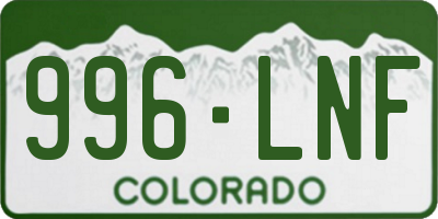 CO license plate 996LNF