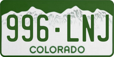 CO license plate 996LNJ
