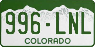 CO license plate 996LNL