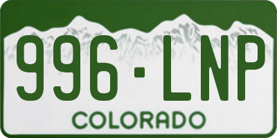 CO license plate 996LNP