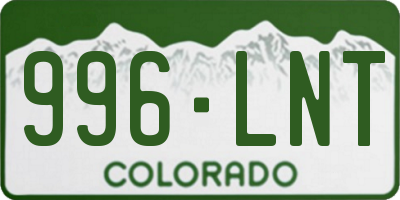 CO license plate 996LNT