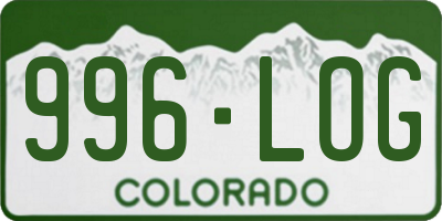 CO license plate 996LOG