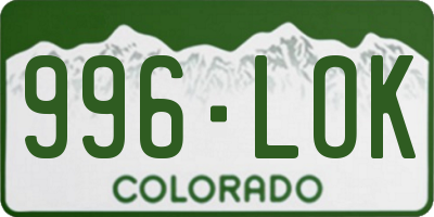 CO license plate 996LOK