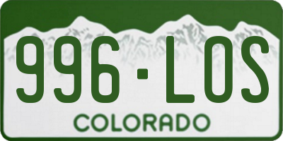 CO license plate 996LOS