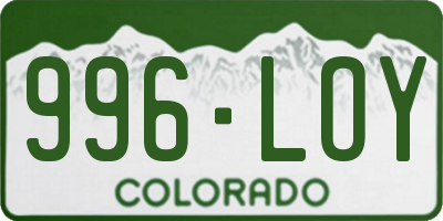 CO license plate 996LOY