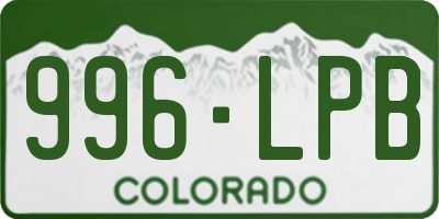 CO license plate 996LPB