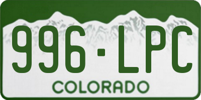 CO license plate 996LPC