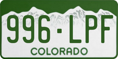 CO license plate 996LPF