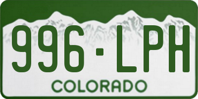 CO license plate 996LPH