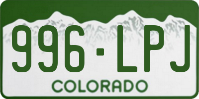 CO license plate 996LPJ