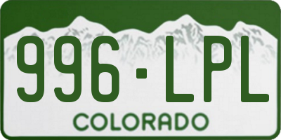 CO license plate 996LPL