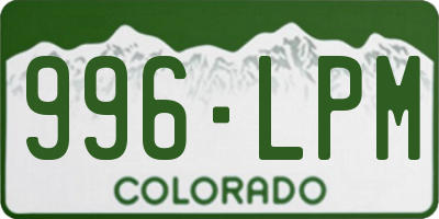 CO license plate 996LPM