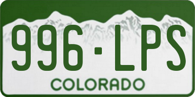 CO license plate 996LPS