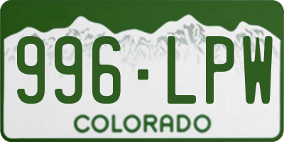 CO license plate 996LPW