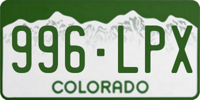 CO license plate 996LPX