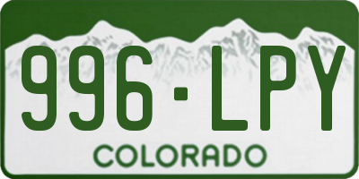 CO license plate 996LPY