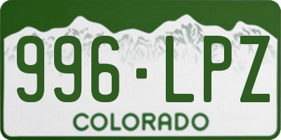 CO license plate 996LPZ