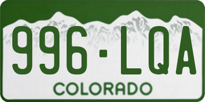 CO license plate 996LQA
