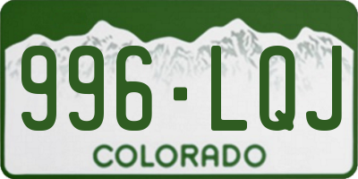 CO license plate 996LQJ