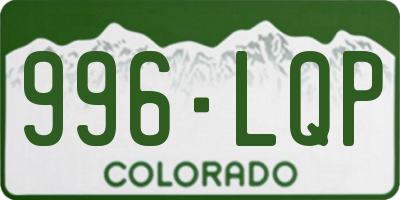 CO license plate 996LQP