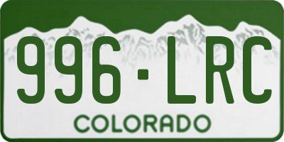 CO license plate 996LRC