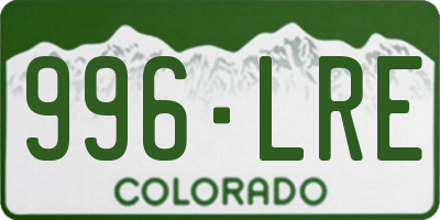 CO license plate 996LRE
