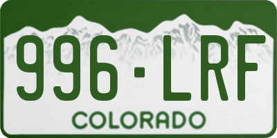 CO license plate 996LRF