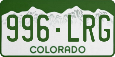 CO license plate 996LRG