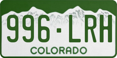 CO license plate 996LRH