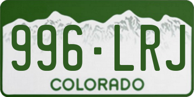 CO license plate 996LRJ