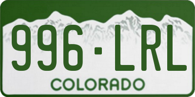 CO license plate 996LRL
