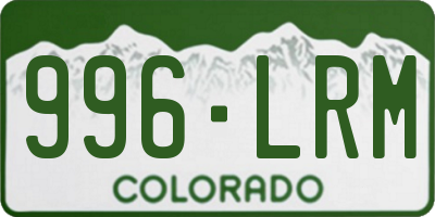 CO license plate 996LRM