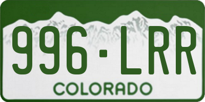 CO license plate 996LRR