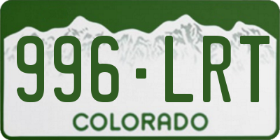 CO license plate 996LRT