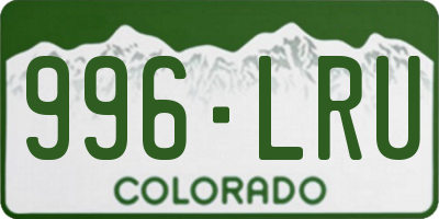 CO license plate 996LRU