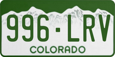 CO license plate 996LRV