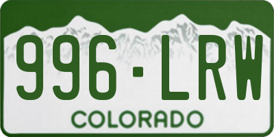 CO license plate 996LRW