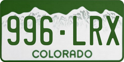 CO license plate 996LRX