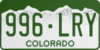 CO license plate 996LRY