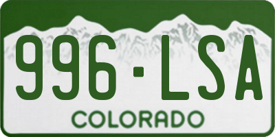 CO license plate 996LSA