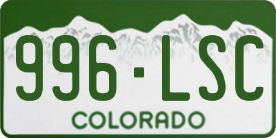 CO license plate 996LSC