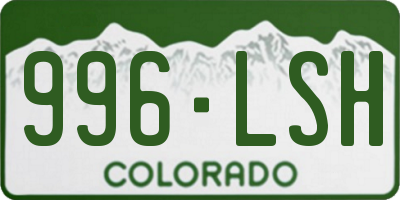 CO license plate 996LSH