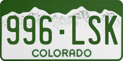CO license plate 996LSK
