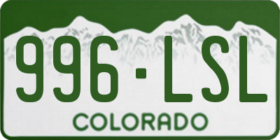 CO license plate 996LSL