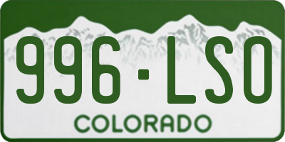 CO license plate 996LSO