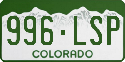 CO license plate 996LSP
